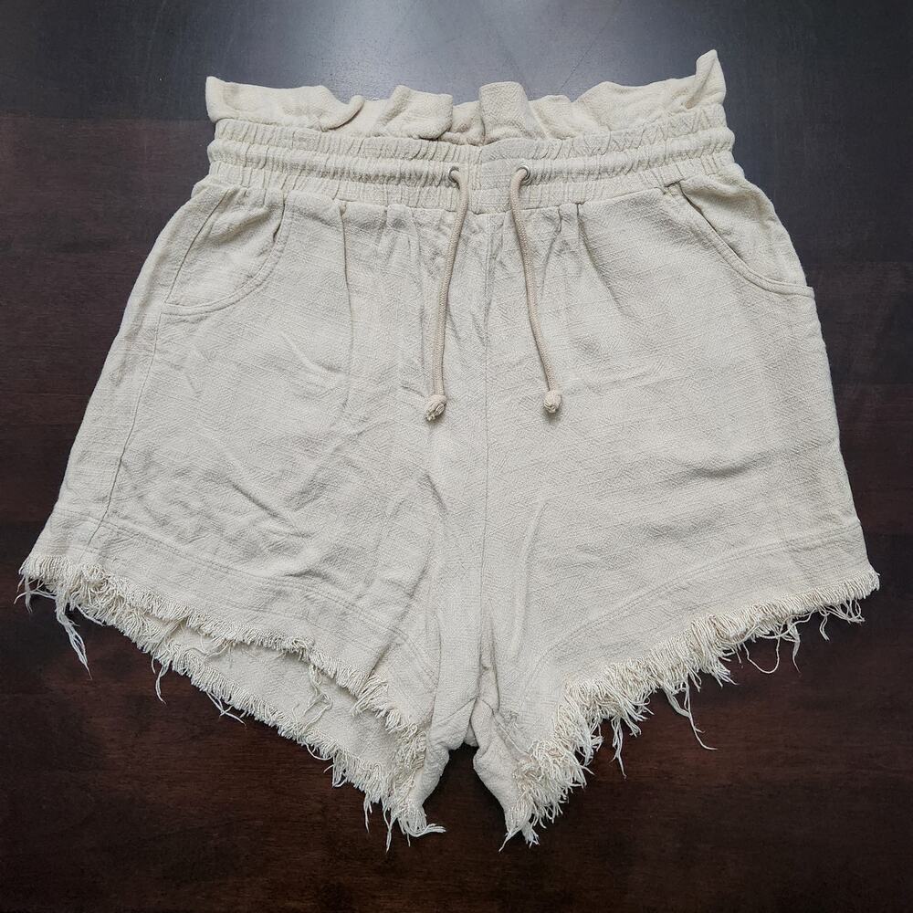 Blank NYC Linen Blend Paper Bag Waist Shorts Size Large